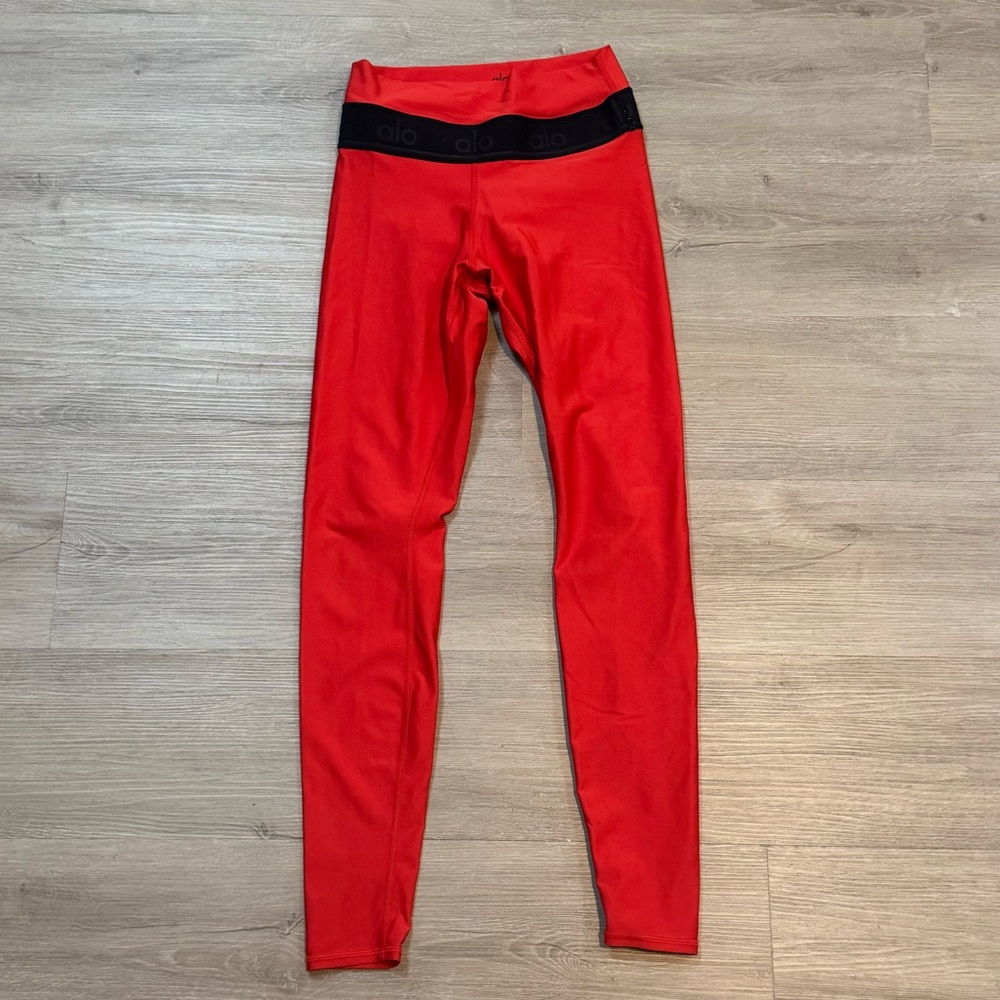 ALO Yoga Red and Black Leggings